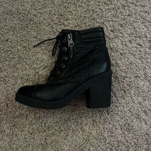 Black Lace Up Booties